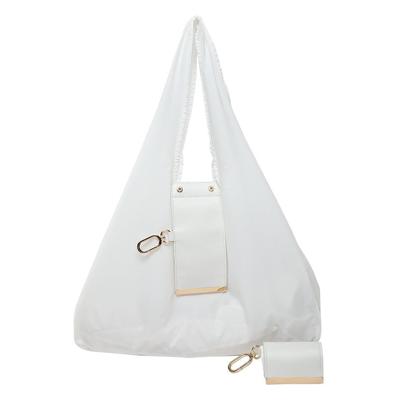 Women's Handbag With Key-ring Design Lightweight Shoulder Bag Large Capacity Shopping Bags