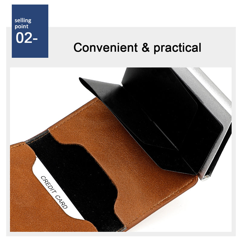 Brown Wallet, Men's Blocking Card Holder  Wallet With Hasp Closure,Credit Gifts For Men