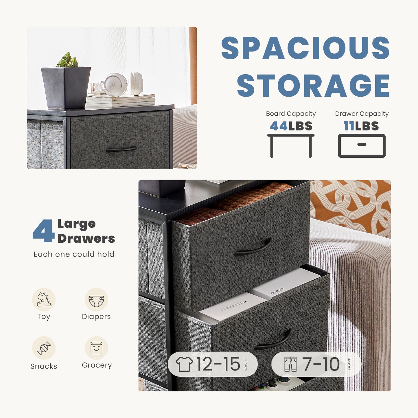 Drawers Dresser Chest Of Drawers,Metal Frame And Wood Top
