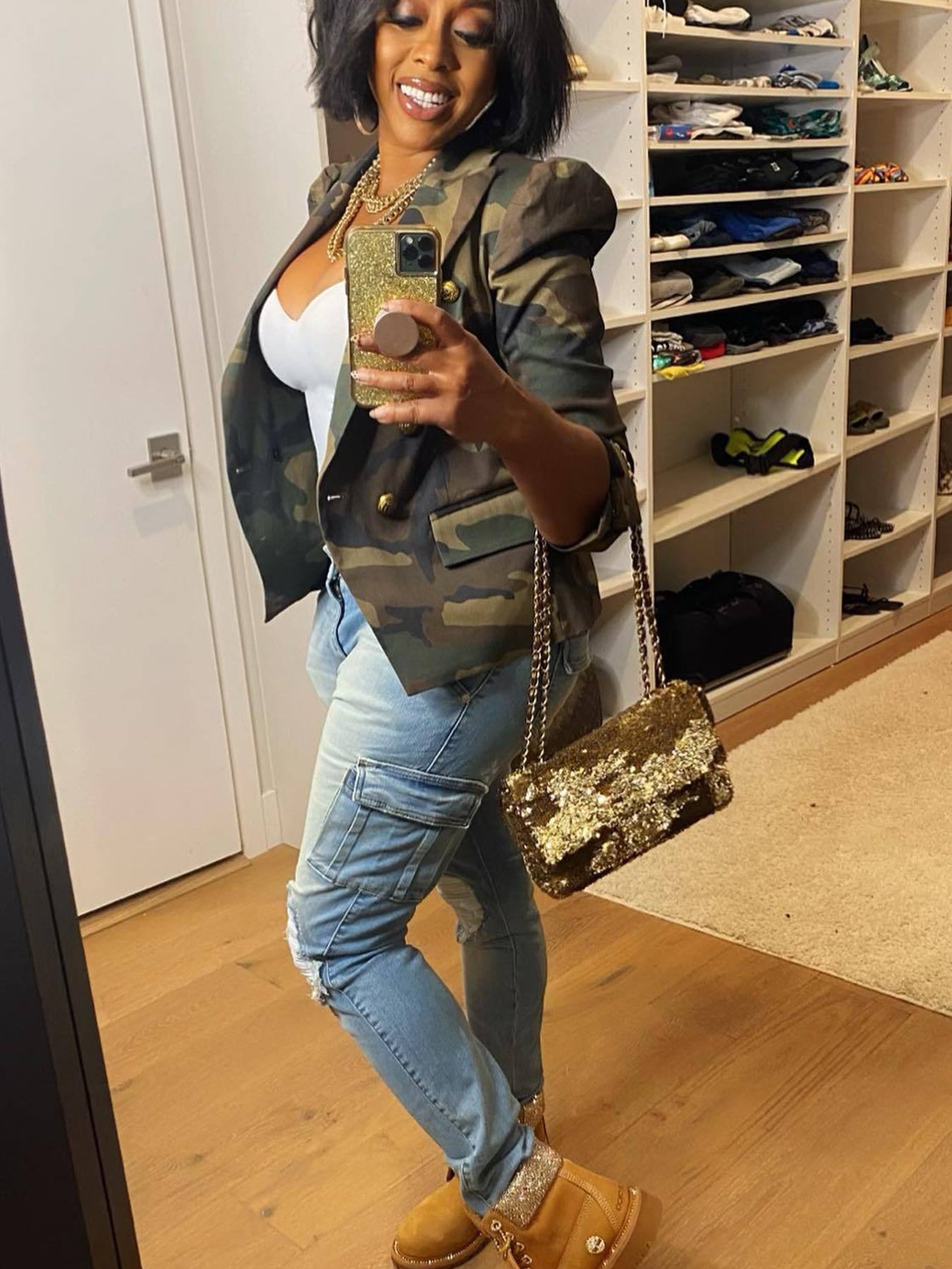 Elegant Women's Camo Print Jacket - Chic Double-Breasted, Long Sleeve Outerwear With Flap Pockets, Polyester, Perfect For Spring-Fall, Cute Jacket Amazon Does Not Sell