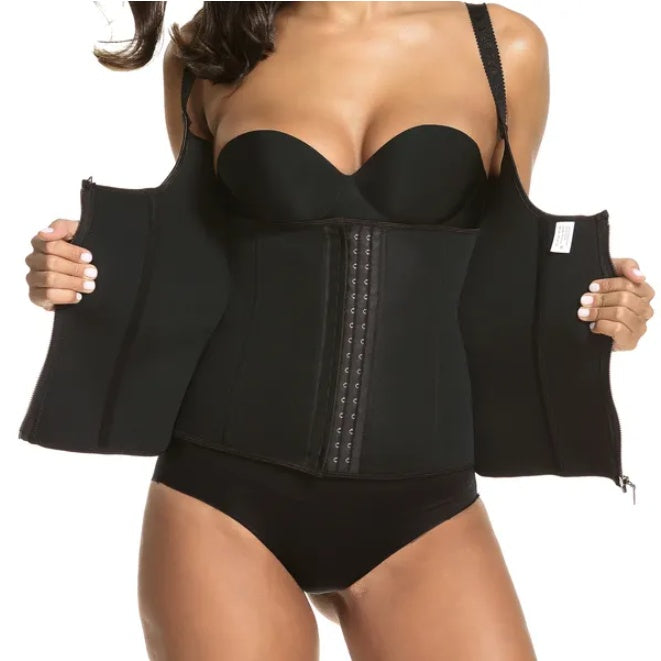 Zippered Waist Trainer Corset Waist Tummy Control Body Shaper Cincher Back Support