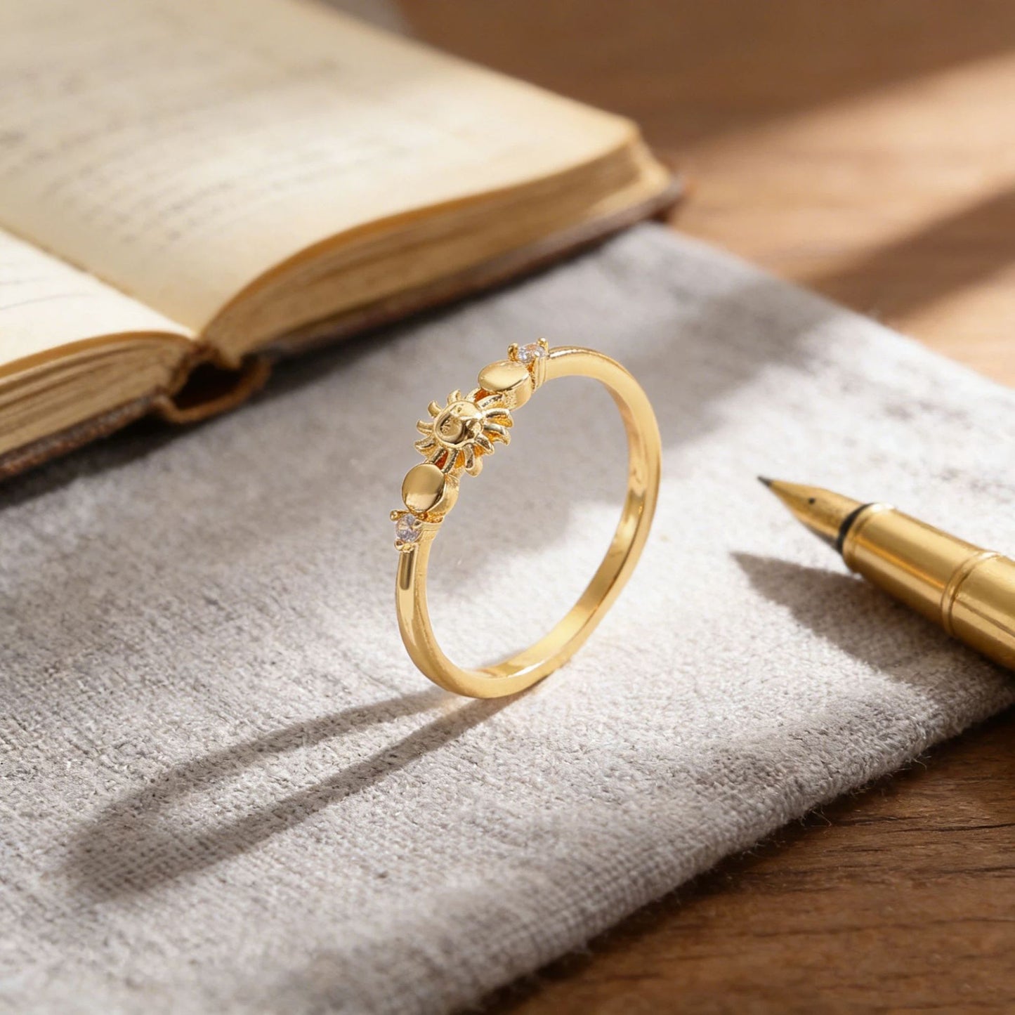 Light Luxury Fashion All-Match Star And Moon Ring