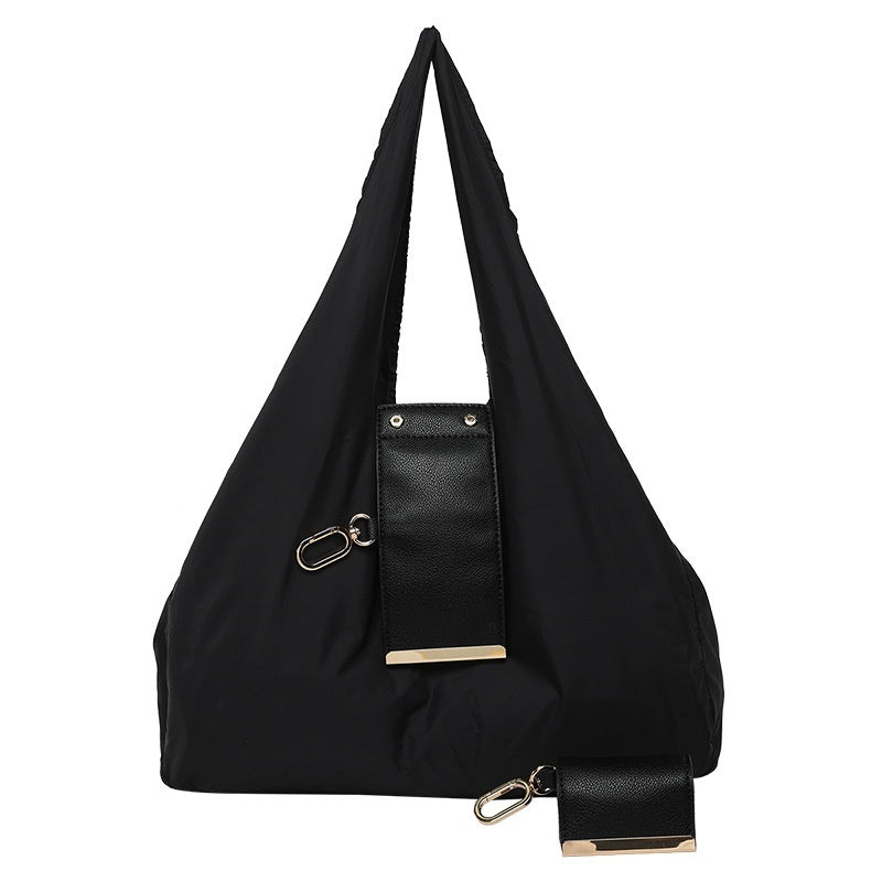 Women's Handbag With Key-ring Design Lightweight Shoulder Bag Large Capacity Shopping Bags