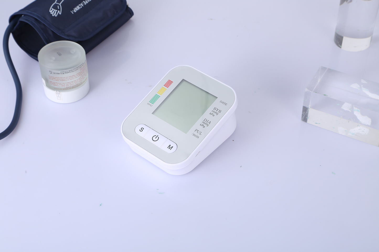 1Pc Digital Arm Blood Pressure Monitor LCD Digital Heart Beat BP Gauge Health Test With Voice