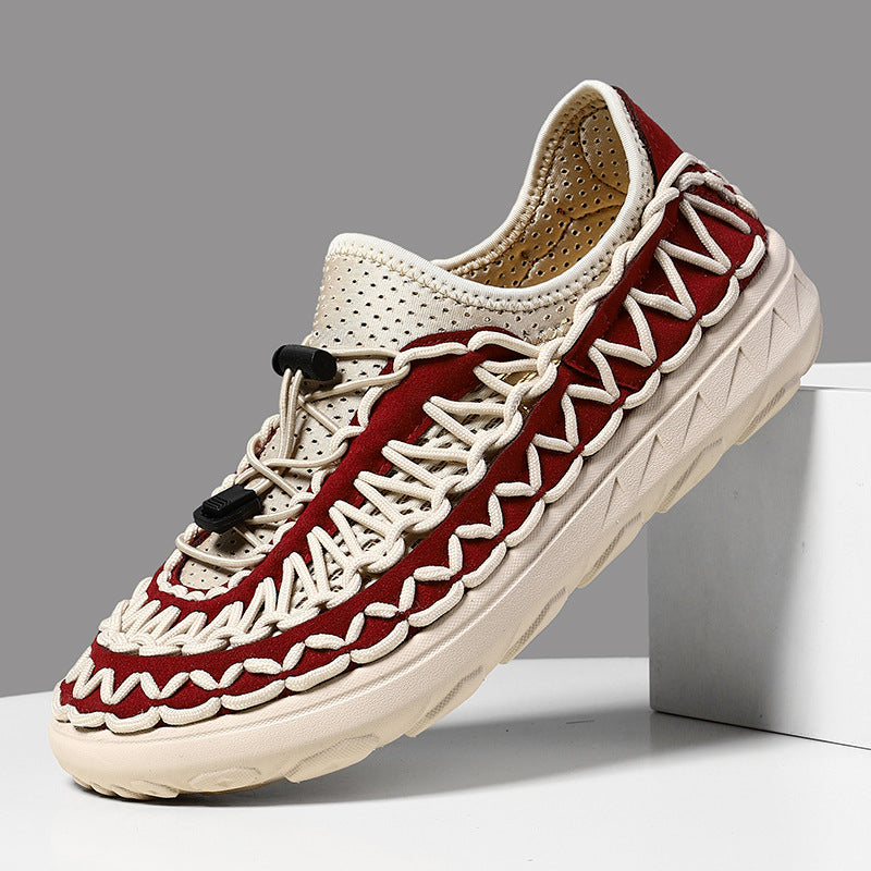 Mens Breathable Openwork Casual Mesh Slip-on Shoes