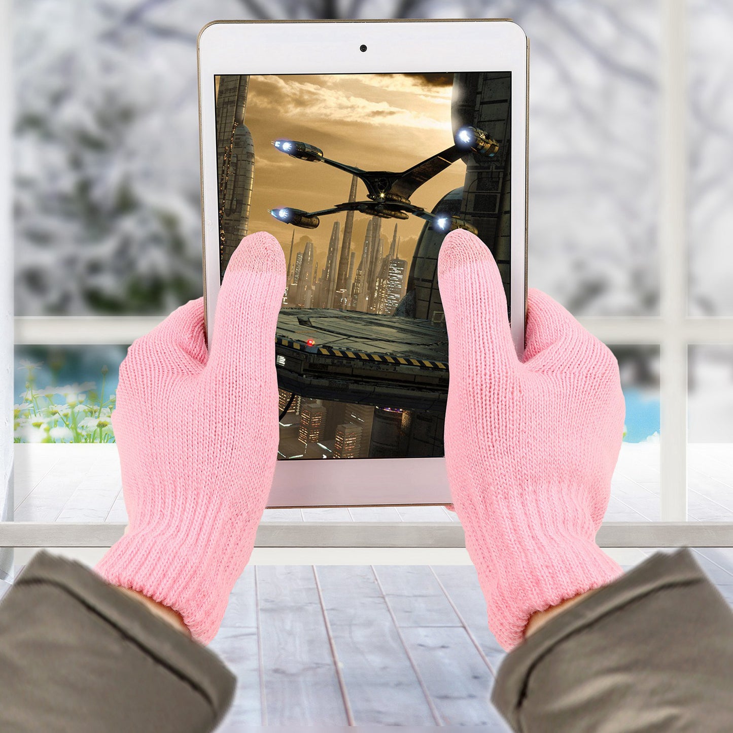 3 Color Options -- 1 Pair Unisex Winter Knit Gloves Touchscreen Outdoor Windproof Cycling Skiing Warm Gloves