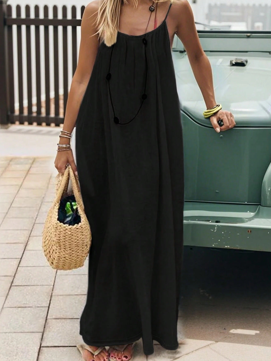Womens Strap Coat Backless Loose-Fit Loungewear Dress