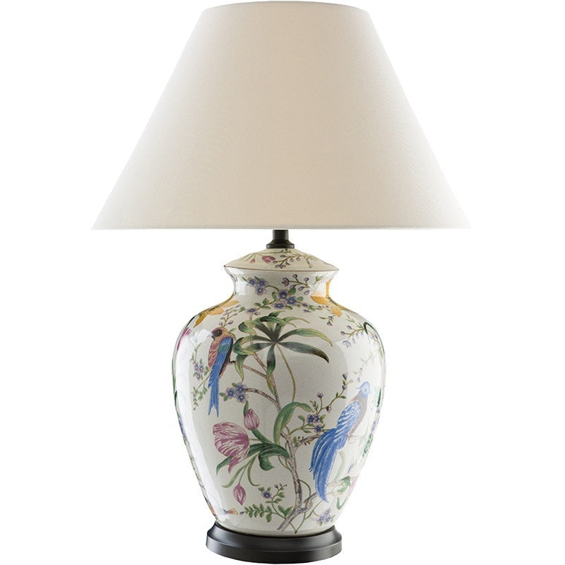 American Rustic Countryside Floral And Bird Full-Copper Ceramic Living Room Light Fixture In A Simple Modern Retro Style
