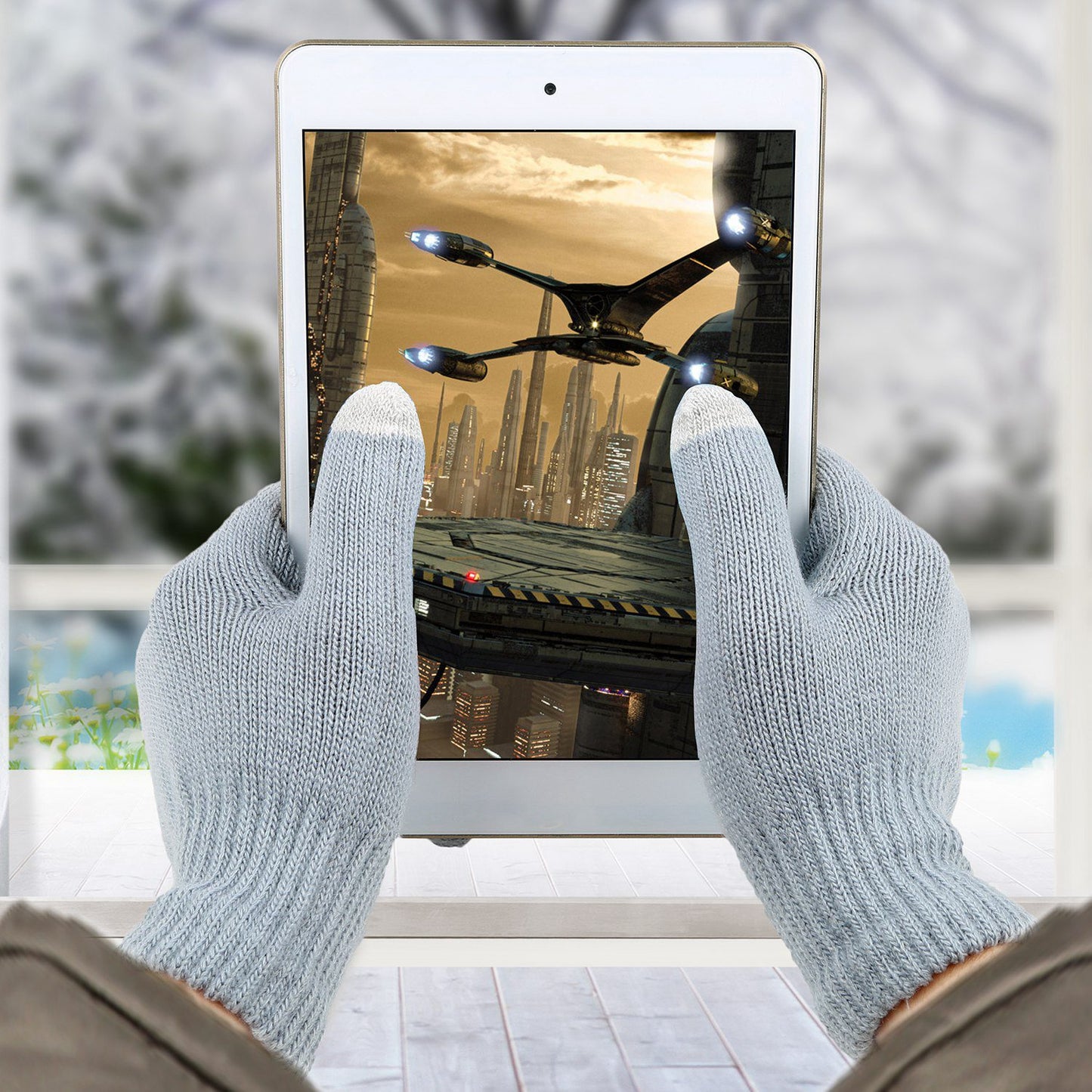 3 Color Options -- 1 Pair Unisex Winter Knit Gloves Touchscreen Outdoor Windproof Cycling Skiing Warm Gloves