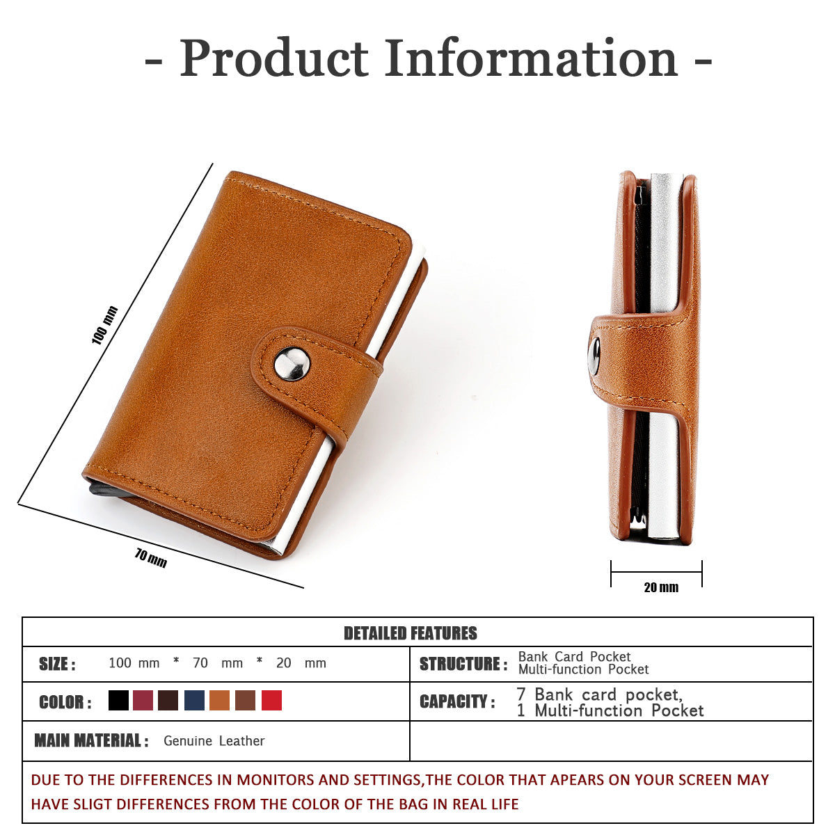Brown Wallet, Men's Blocking Card Holder  Wallet With Hasp Closure,Credit Gifts For Men
