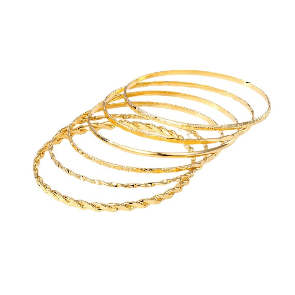 5-7pcs Bracelet Set Creative Simple Temperament Lady Twisted Hip Hop Style Bracelet