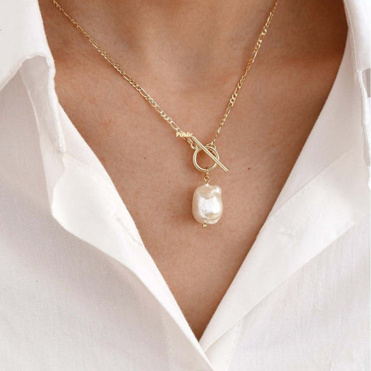 NK Pearl Womens Versatile Baroque Necklace