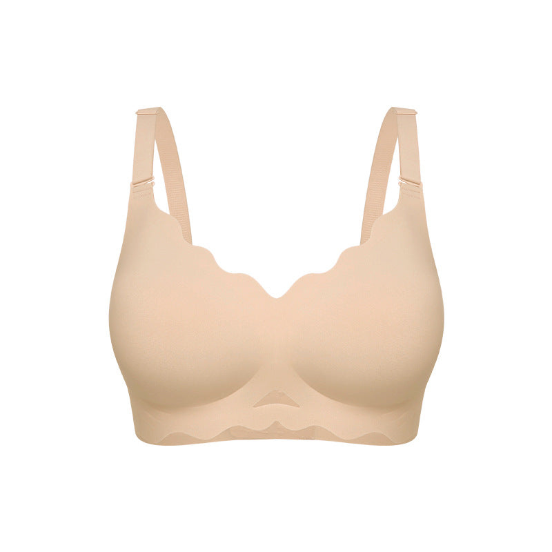 Invisible Small-chest Push-up Jelly Adhesive Bra With Anti-sagging Wavy Edges For A Beautiful Back