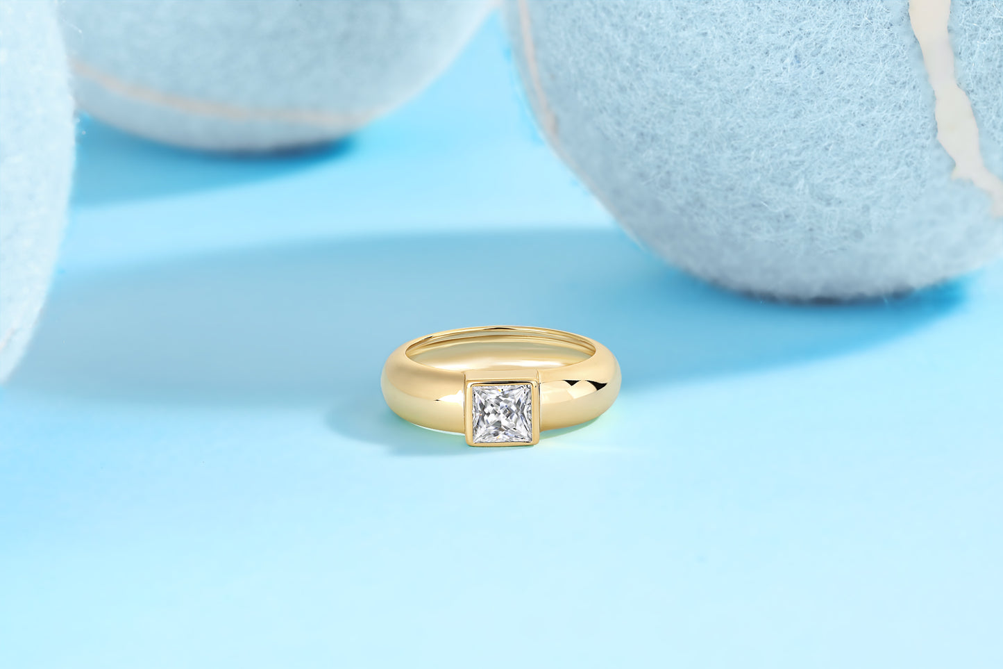 1Square Diamond Ring Wedding Ring Luxury Fashion Set Moissanite Silver Ring Prohibit Tk Sales