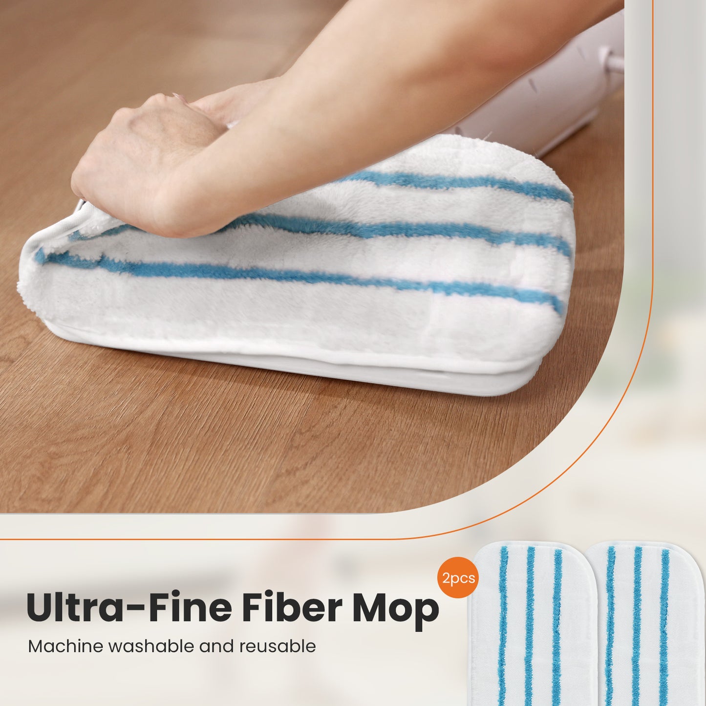 Steam Mop For Floor Cleaning,Lightweight Floor Steamer Cleaner For Hardwood-Tile-Laminate Floors Carpet, 2 Washable Pad