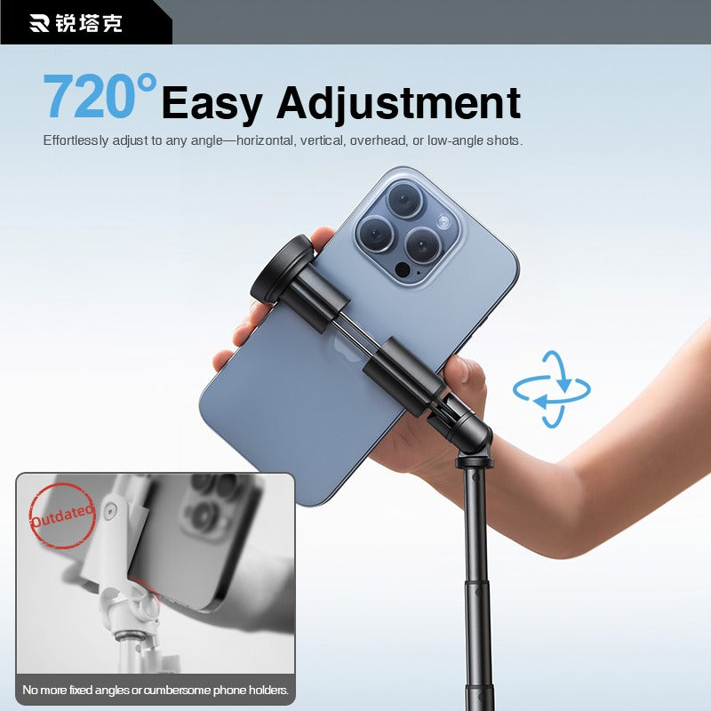67 Inch Selfie Stick Tripod With Remote, Auto Open Phone Tripod Stand, 360 Rotatable Extendable For All Cell Phones Magnetic Option, For Travel, Live Stream, Video Recording